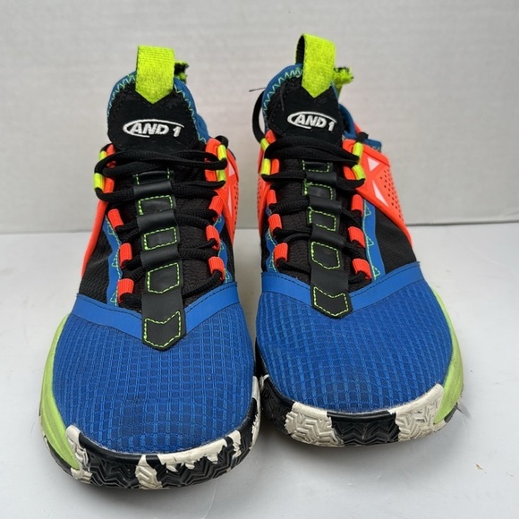 AND1 Charge High Volt Attack Blue Orange Sneakers Men’s Size 8 - Picture 2 of 10